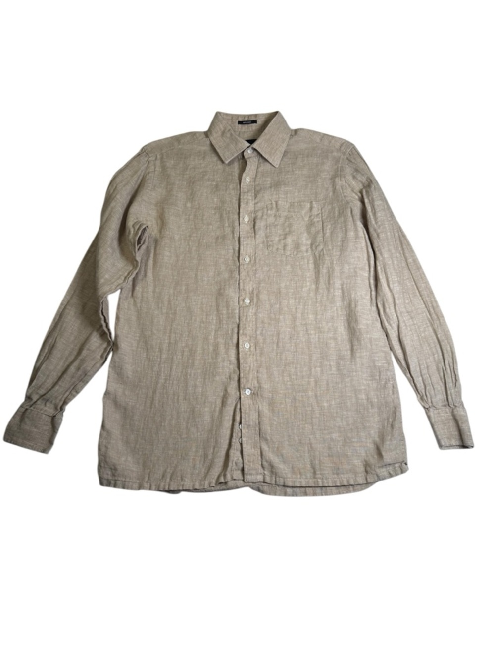Park Avenue Beige  Button-Down 100% Linen  Shirt US Medium